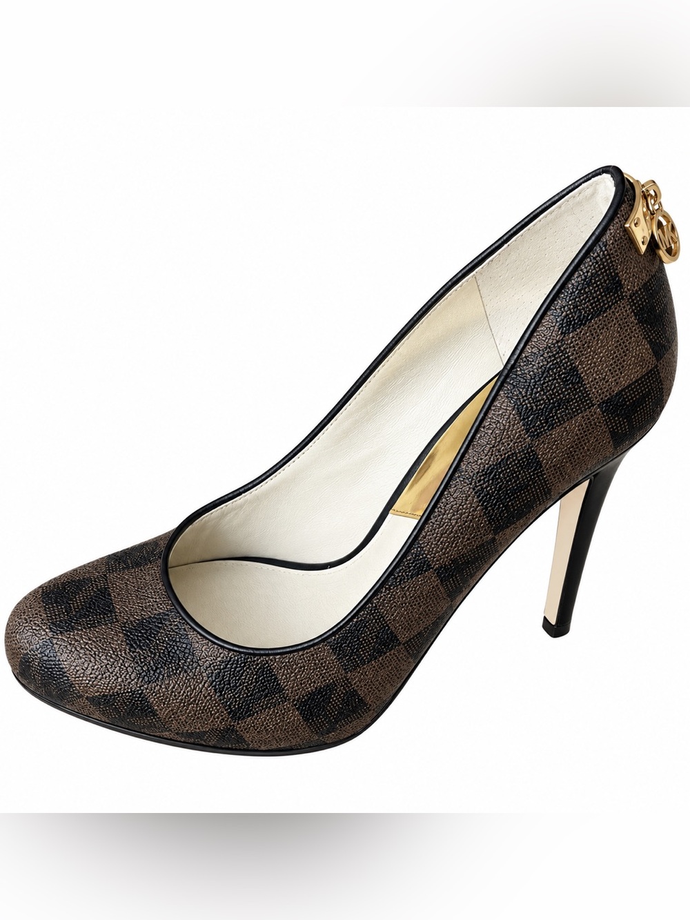 Michael Kors Brown Check Pointed Toe High Heel Pump
